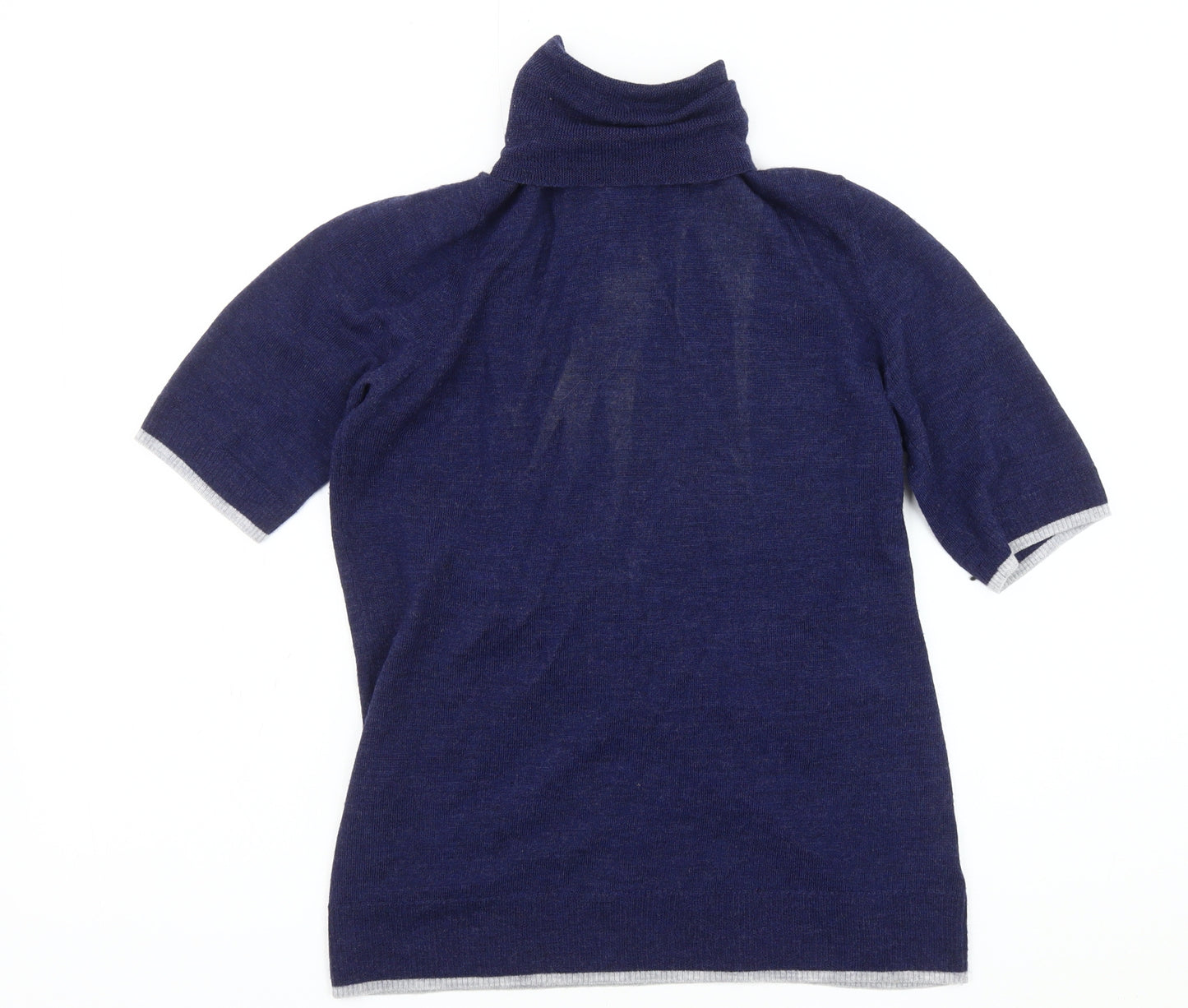 Ellen Tracy Women's Blue Roll Neck Pullover Jumper - Size S