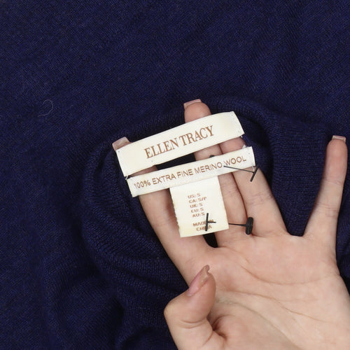 Ellen Tracy Women's Blue Roll Neck Pullover Jumper - Size S