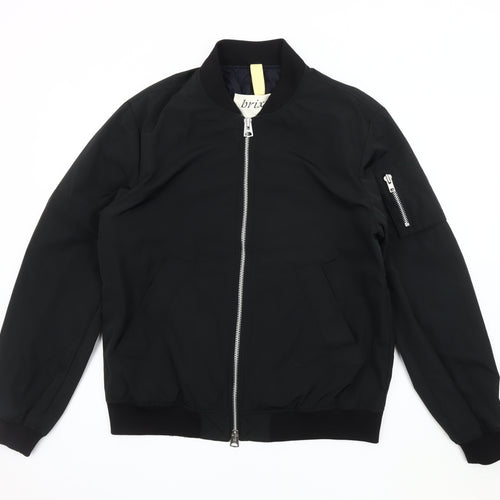 Brixtol Men's Black Bomber Jacket Medium Casual