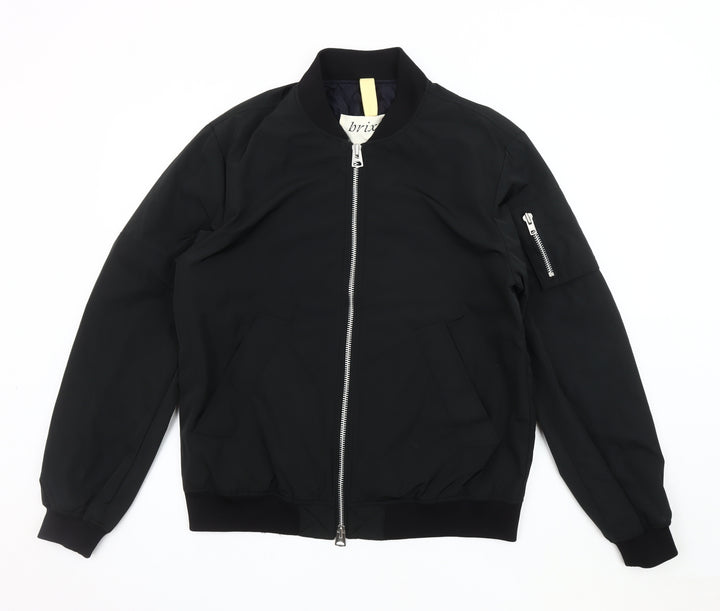 Brixtol Men's Black Bomber Jacket Medium Casual