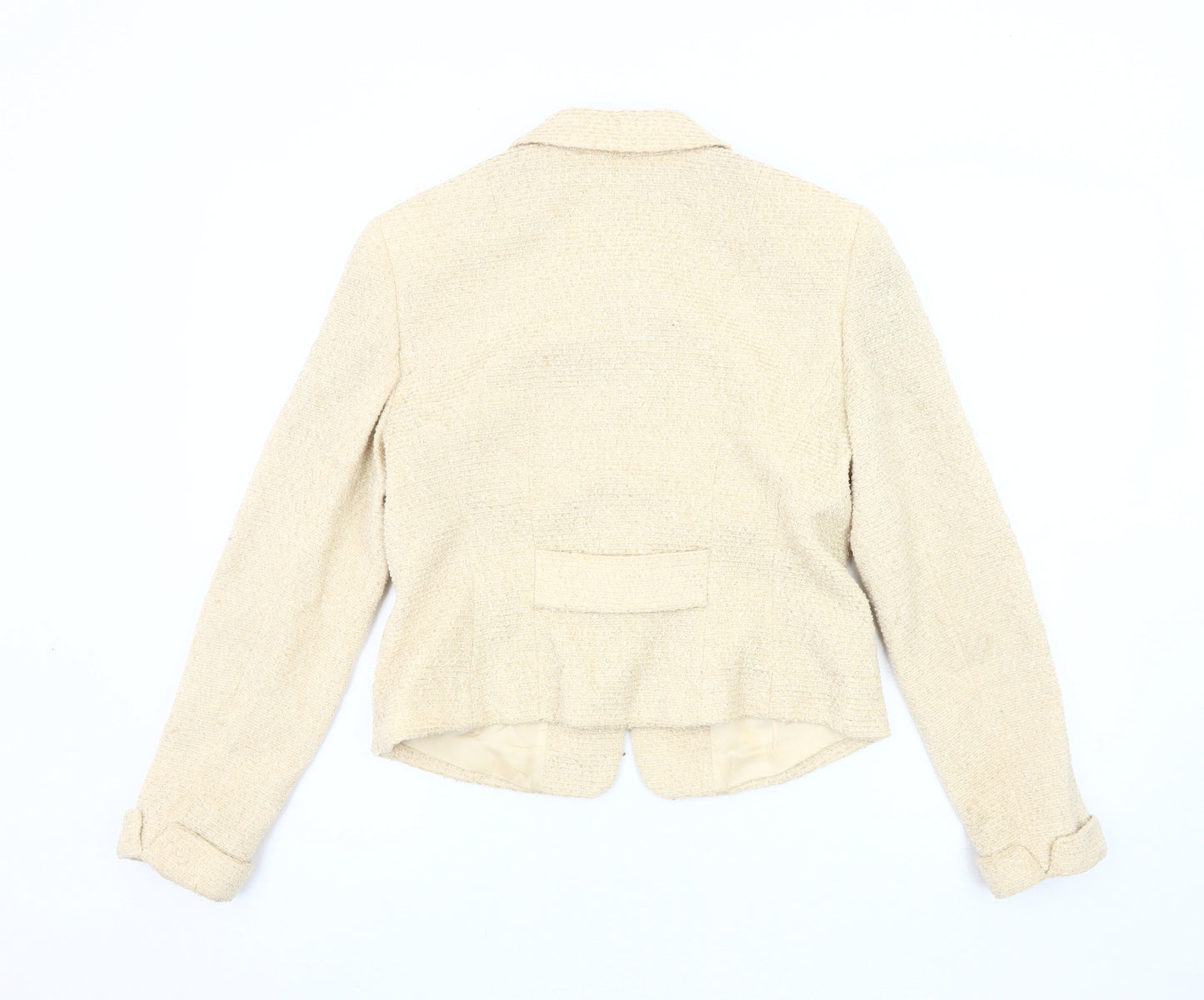 Episode Women’s Ivory Bouclé Blazer, Size 12, Tuxedo Style
