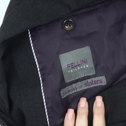 Fellini Men's Black 36L Single-Breasted Blazer