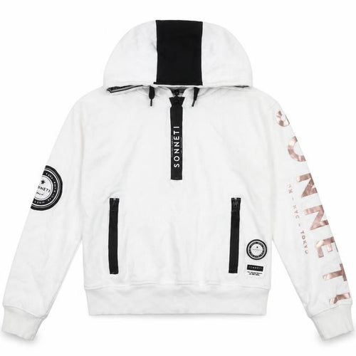 Sonneti Girls White Hoodie 12-13 Years with Zip Pockets