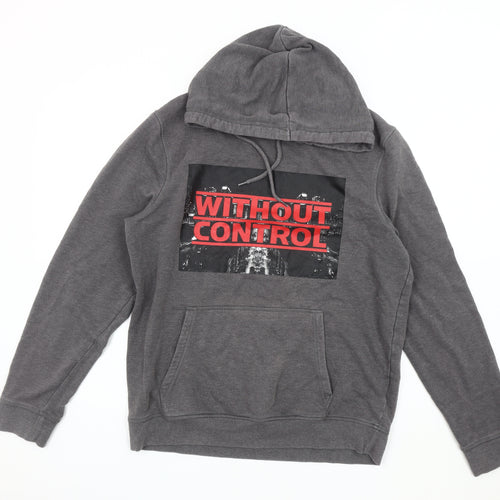 Clockhouse Men's Grey Graphic Hoodie Size L