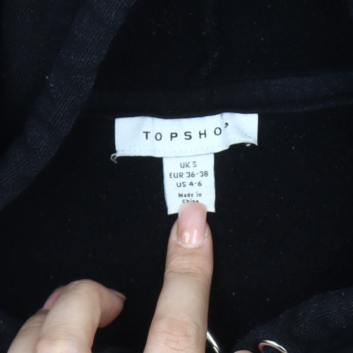 Topshop Unisex Adults Black Pullover Hoodie S