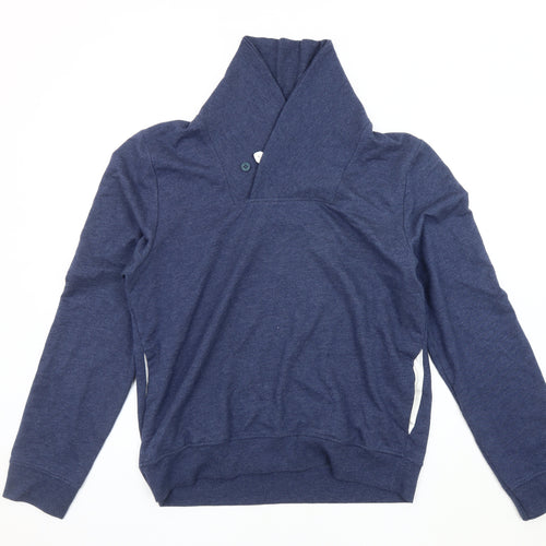 Topman Men's Blue Henley Sweatshirt, Size L