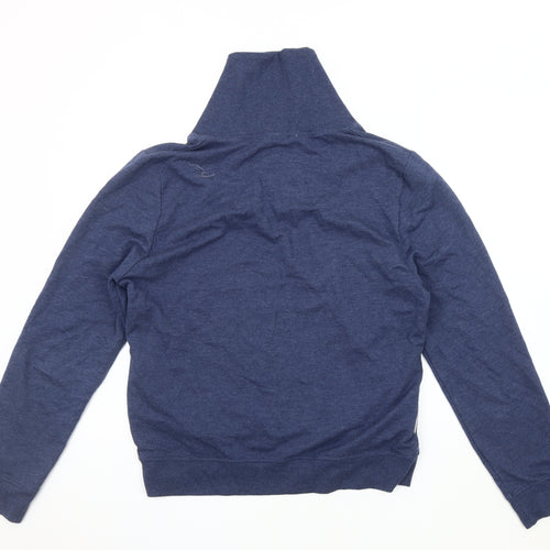 Topman Men's Blue Henley Sweatshirt, Size L