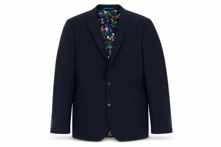 Next Men's Blue Slim Fit Check Blazer 42L