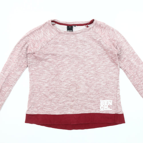 Bench Women's Red Cotton Blend Jersey Sweatshirt Size 10