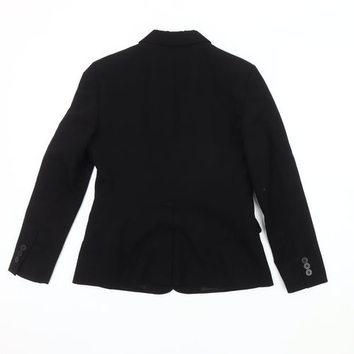 Topshop Women Black Blazer UK 6 Single-Breasted