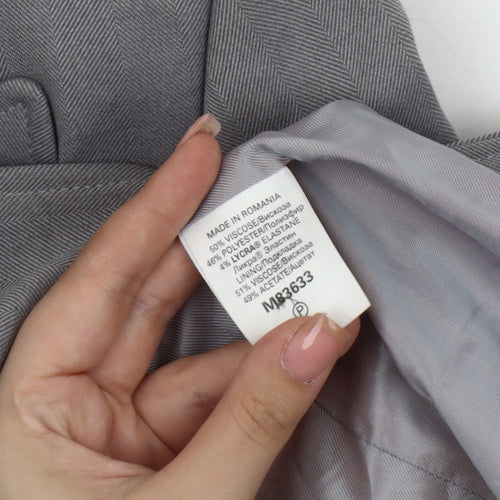 Next Women's Grey Single-Breasted Blazer Size 10
