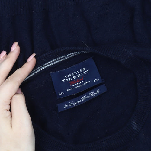 Charles Tyrwhitt Men's Black 2XL Pullover Jumper