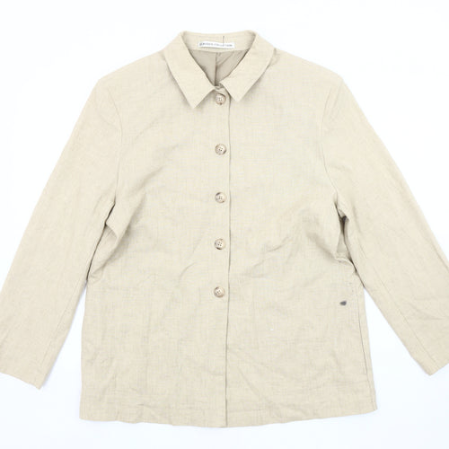 St Bernard Women's Beige Linen Blazer, Size 16, Casual Style