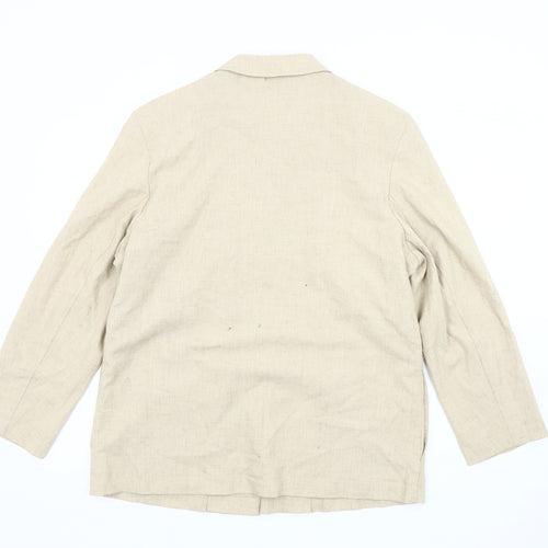 St Bernard Women's Beige Linen Blazer, Size 16, Casual Style