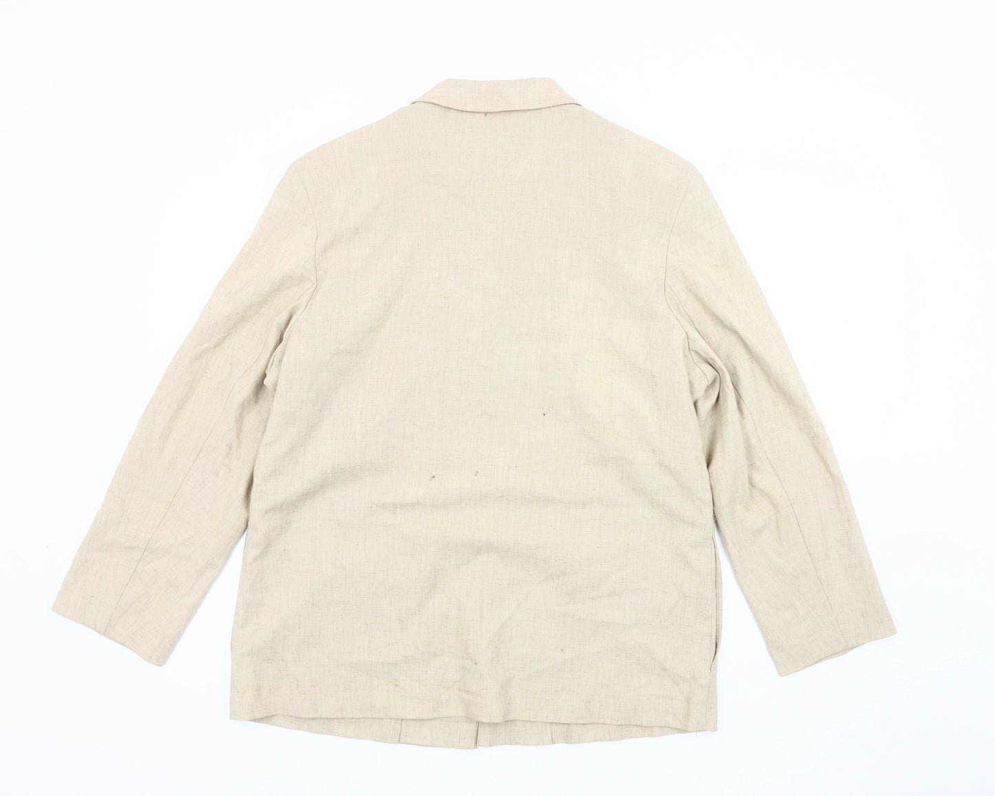 St Bernard Women's Beige Linen Blazer, Size 16, Casual Style