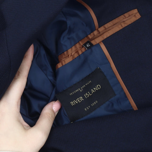 River Island Men's Blue Blazer, 42, Business Formal