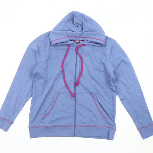 Adore Women's Blue Hooded Cotton Jacket, Small, Casual