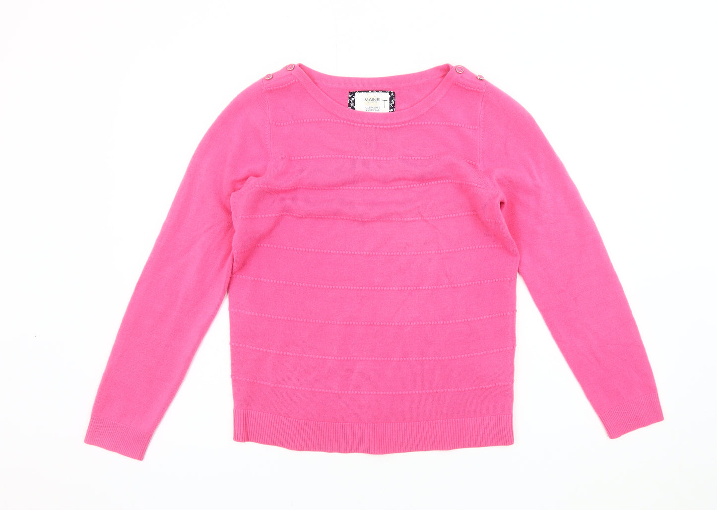 Maine New England Women's Pink Knit Pullover Jumper Size 10