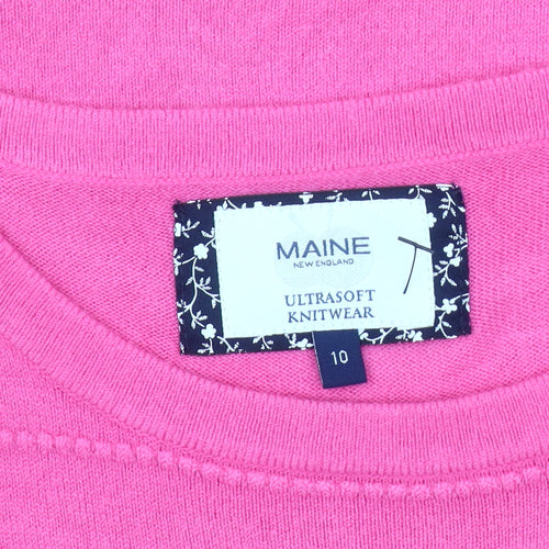 Maine New England Women's Pink Knit Pullover Jumper Size 10