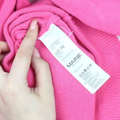 Maine New England Women's Pink Knit Pullover Jumper Size 10