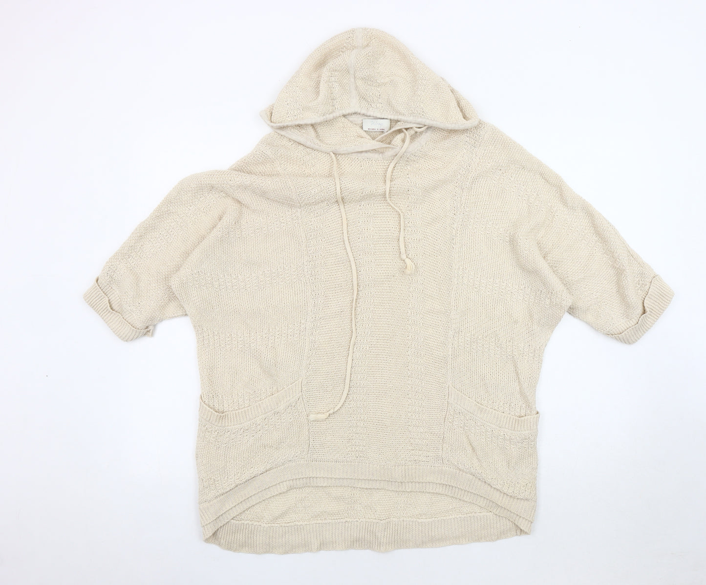 Wrap Women Ivory Knit Wrap Hoodie Size 16
