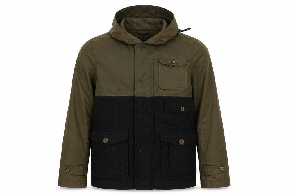Front view of Burton Menswear Green Parka Jacket S Men