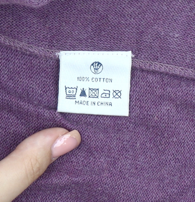 Fat Face Women's Purple Open Front Cardigan, Size 12, Open-Knit