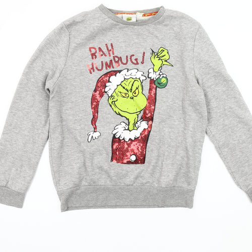 The Grinch Unisex Grey Christmas Sweatshirt, Size S
