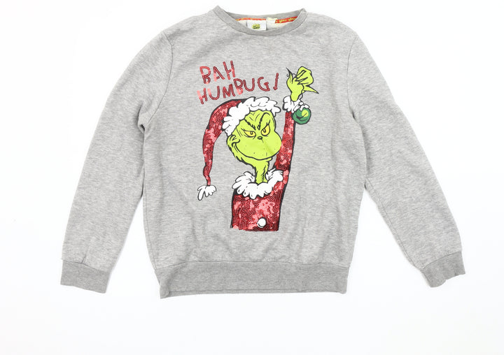 The Grinch Unisex Grey Christmas Sweatshirt, Size S