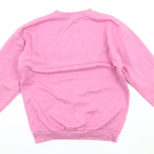 Nike Girls Pink Pullover Sweatshirt Size L - Logo, Casual