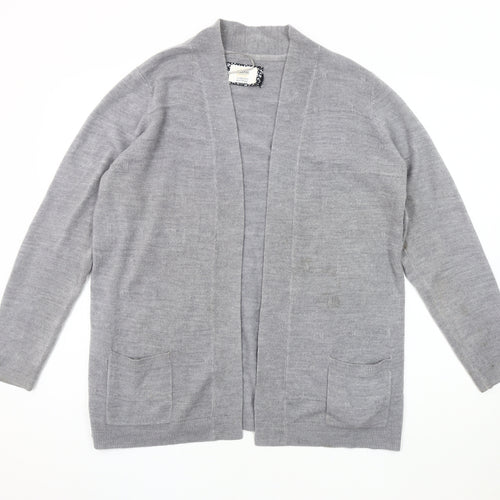 Maine New England Women's Grey Open Front Cardigan Size 18