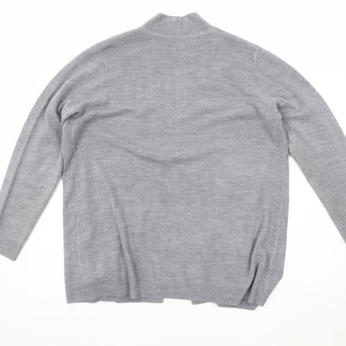 Maine New England Women's Grey Open Front Cardigan Size 18