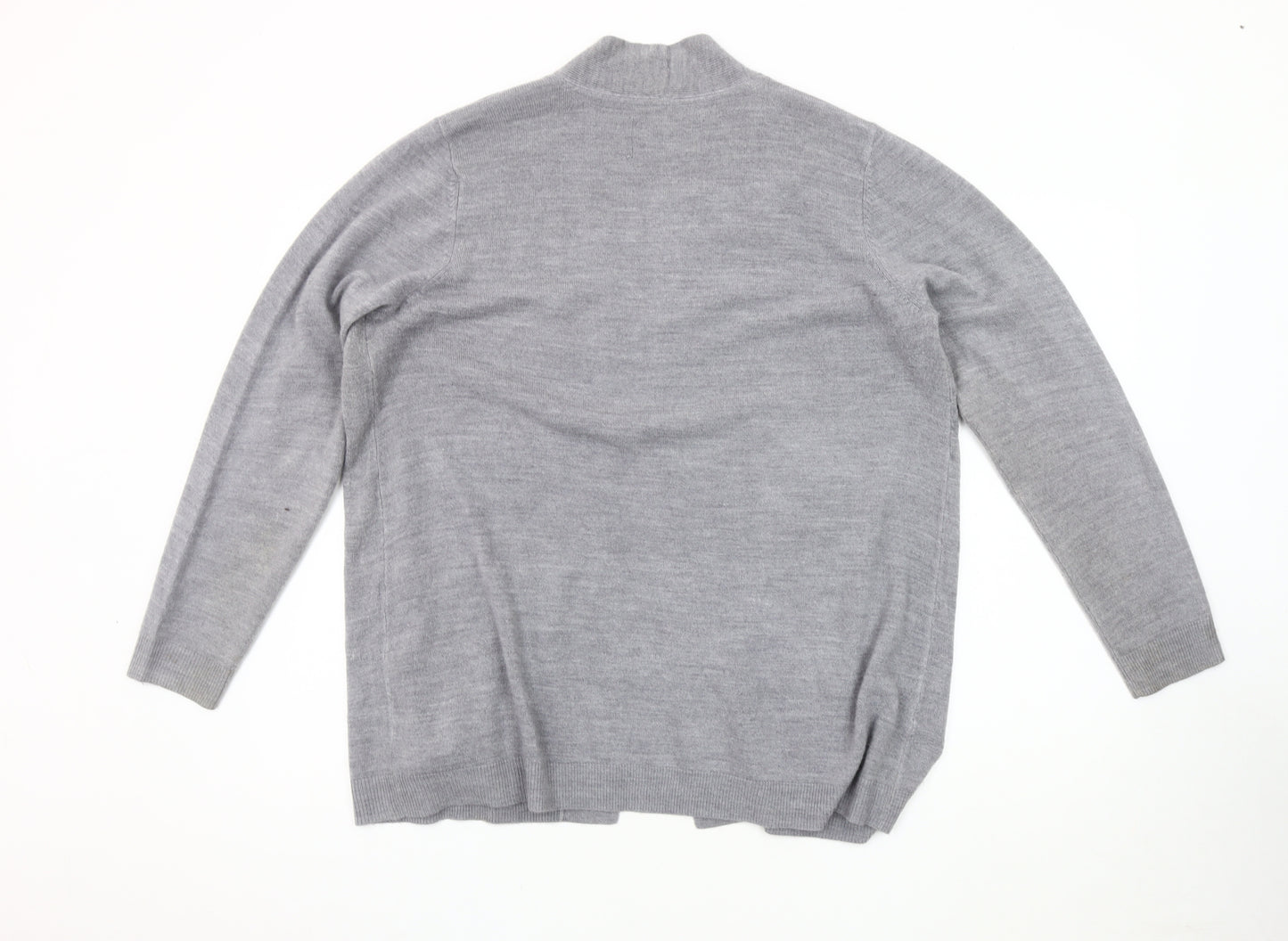 Maine New England Women's Grey Open Front Cardigan Size 18