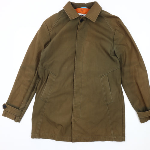 Luc Brevet Men's Green Cotton Mid-Length Coat M