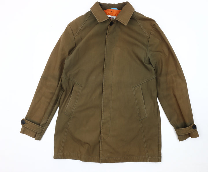 Luc Brevet Men's Green Cotton Mid-Length Coat M
