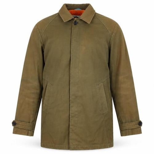 Luc Brevet Men's Green Cotton Mid-Length Coat M
