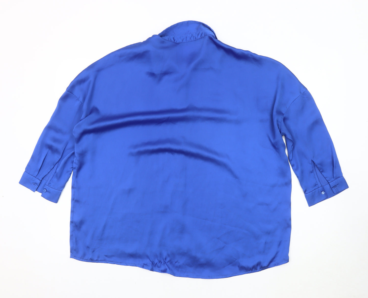 Stradivarius Women's Blue Relaxed Button-Up Shirt S