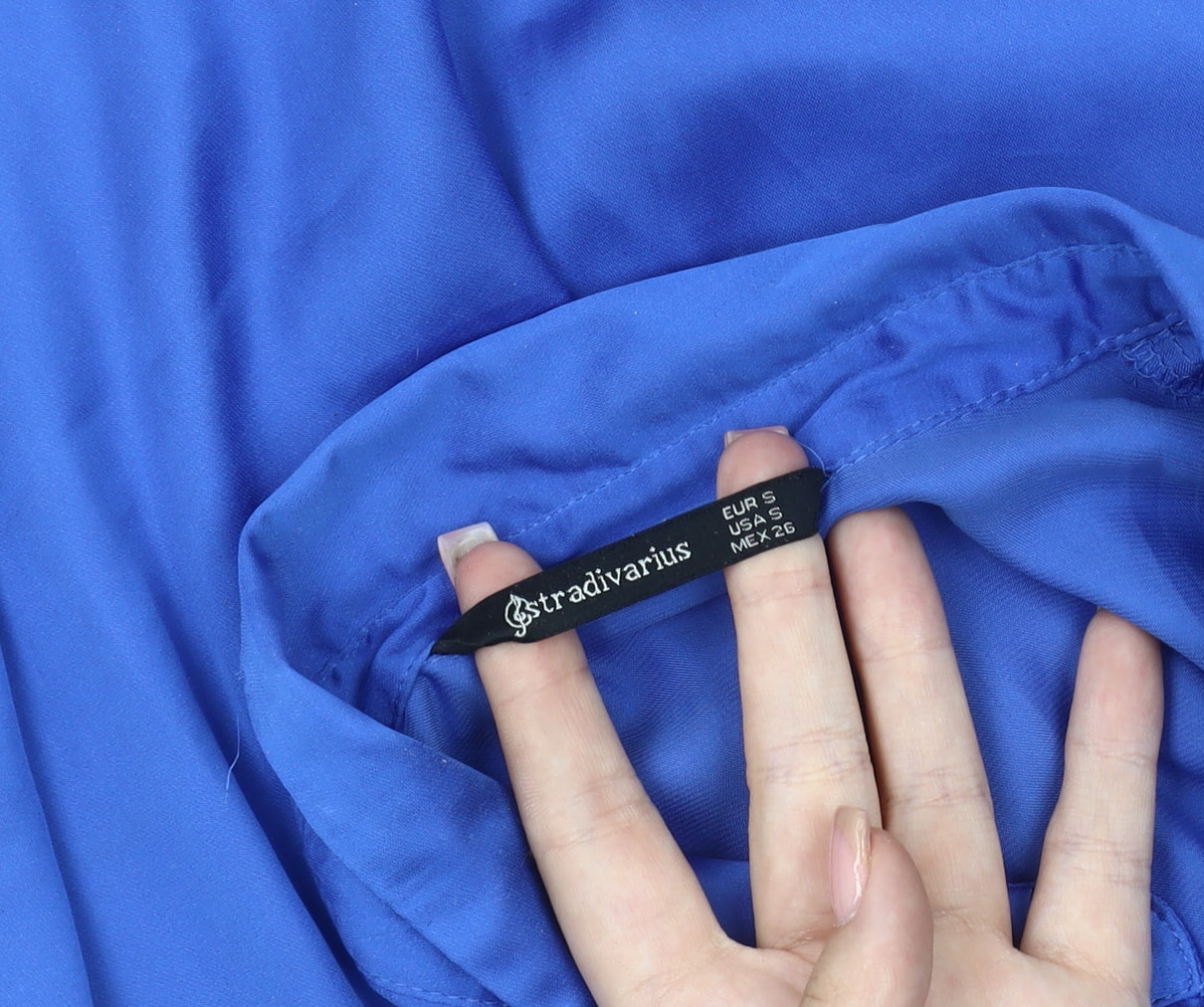 Stradivarius Women's Blue Relaxed Button-Up Shirt S