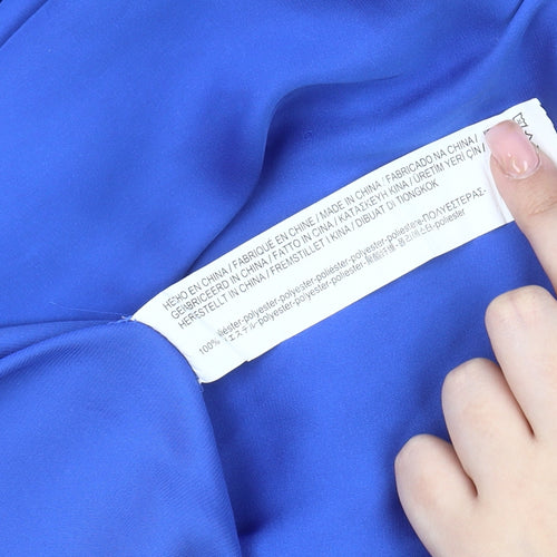 Stradivarius Women's Blue Relaxed Button-Up Shirt S