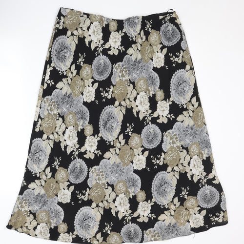 Bonmarché Women's Black Floral Skirt Size 20