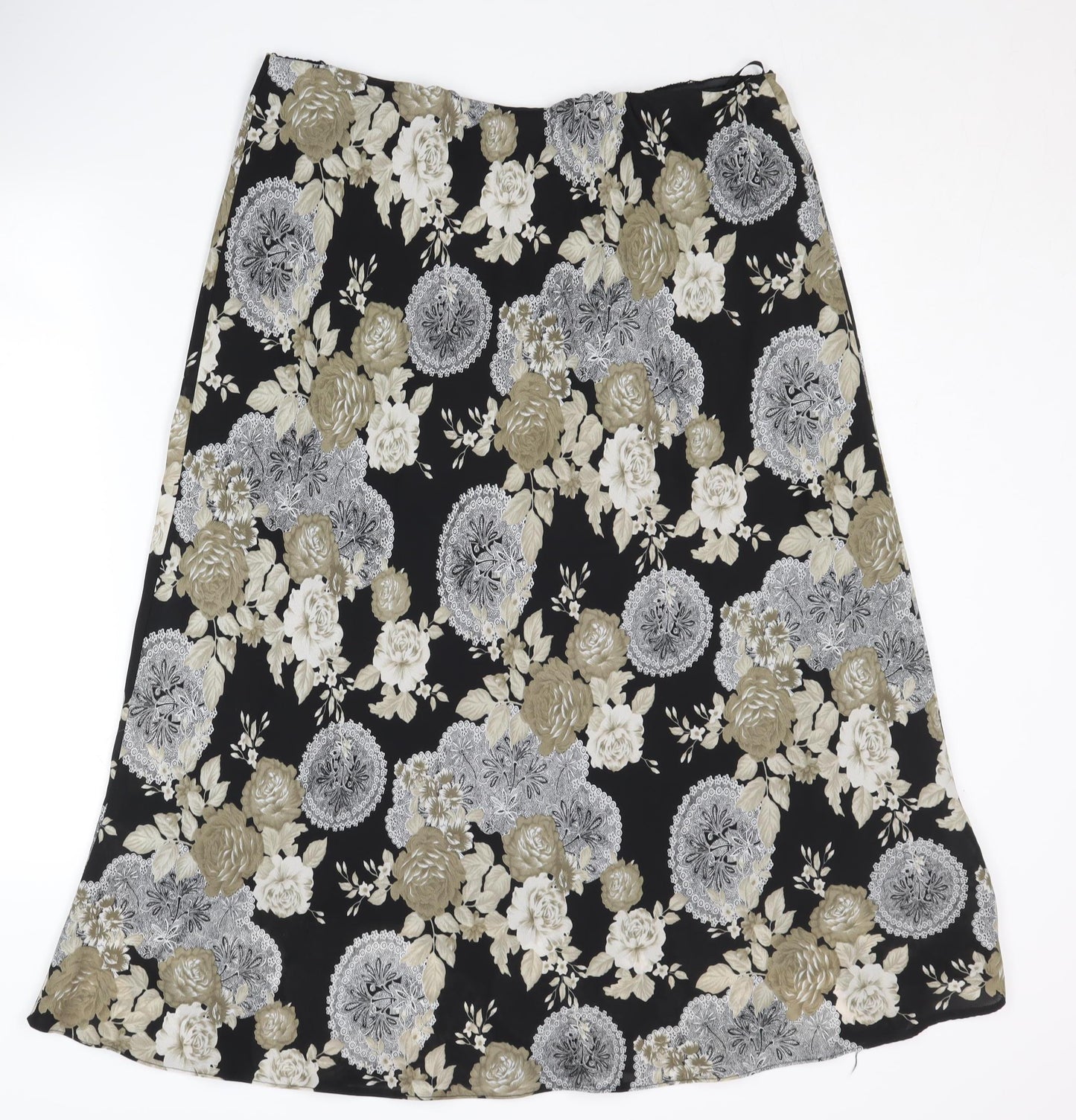 Bonmarché Women's Black Floral Skirt Size 20
