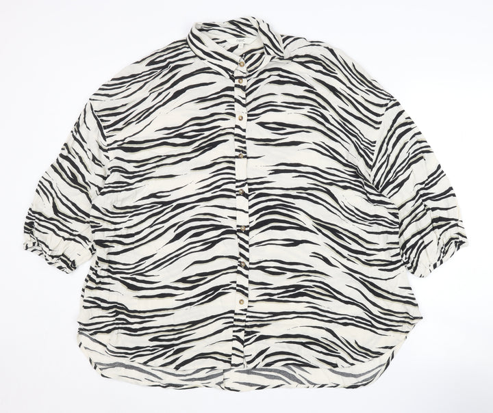 Next Women's Multicoloured Animal Print Button-Up Shirt