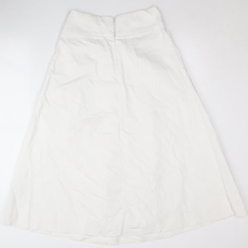 Marks and Spencer Women's White A-Line Skirt Size 6