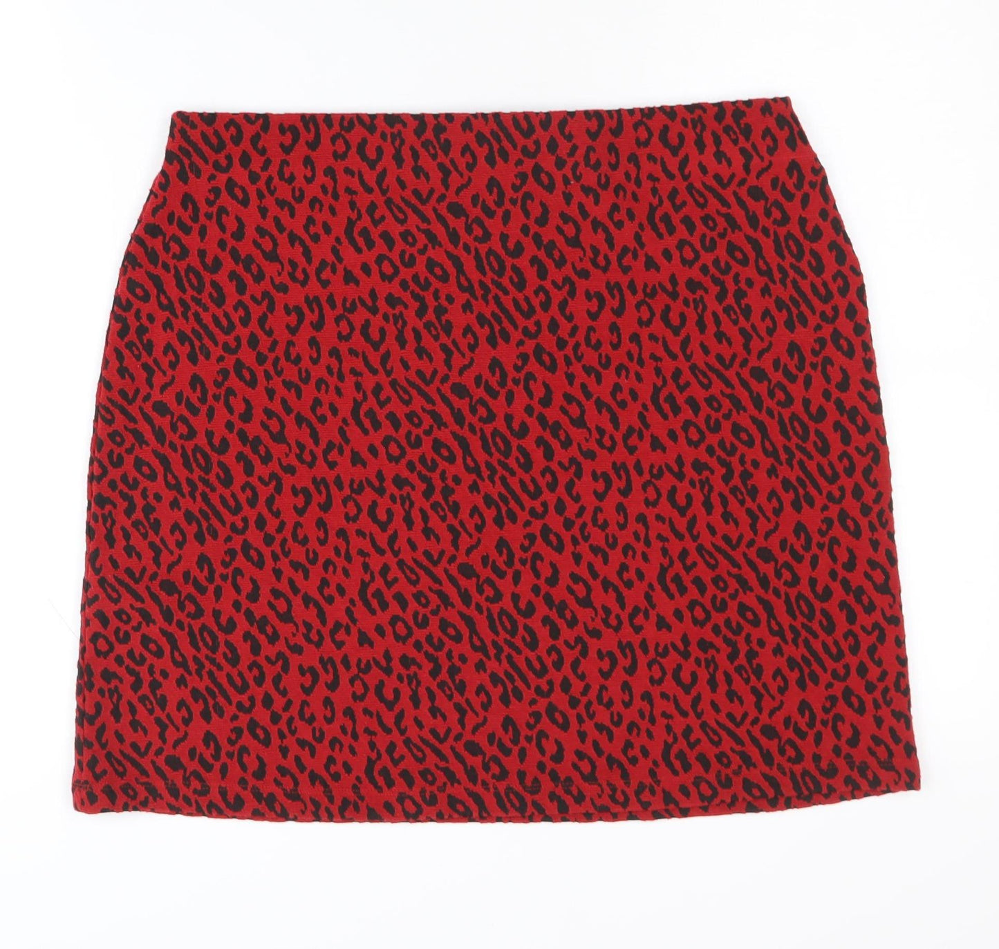 Marks and Spencer Women's Red Animal Print Skirt - Size 12