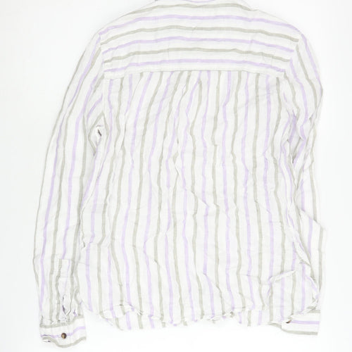Marks and Spencer Women's Multicoloured Stripe Button-Up Shirt, Size 8