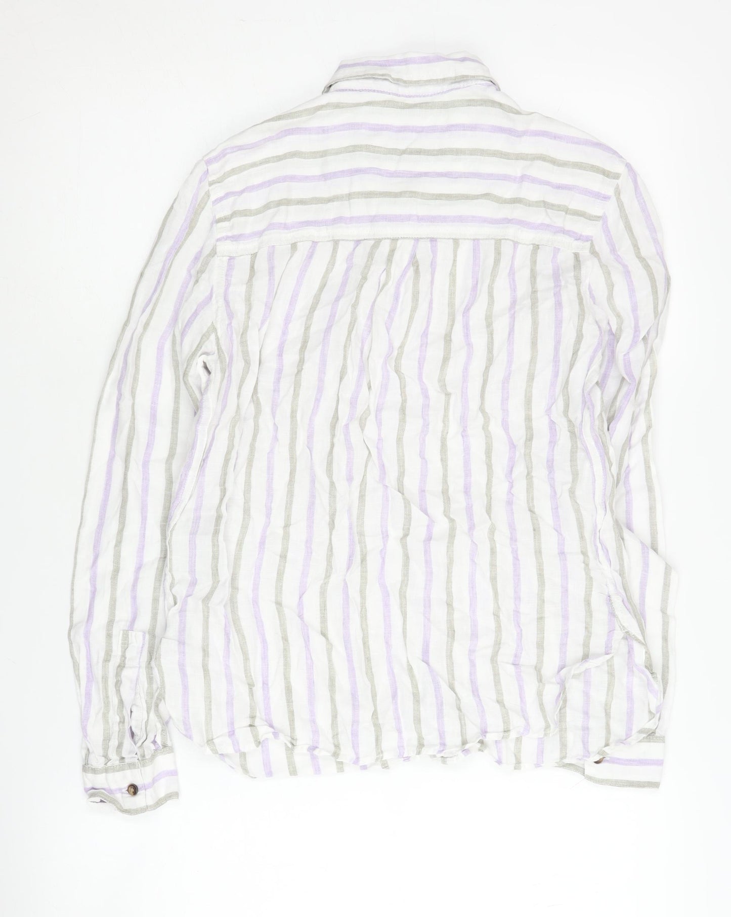 Marks and Spencer Women's Multicoloured Stripe Button-Up Shirt, Size 8
