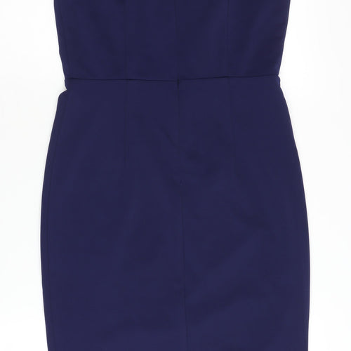 Little Mistress Women's Blue Floral Pencil Dress Size 10