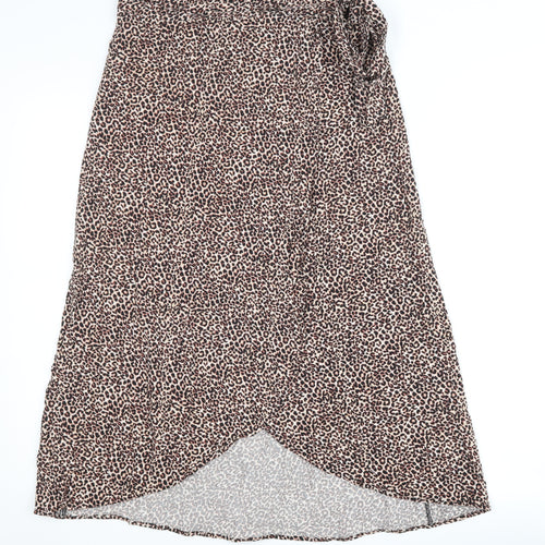 New Look Women's Brown Wrap Midi Skirt - Size 8