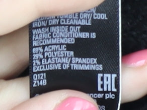 Marks and Spencer Women's Black V-Neck Pullover Jumper, Size S