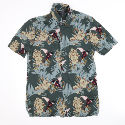 Zara Men's Multicoloured Floral Shirt S